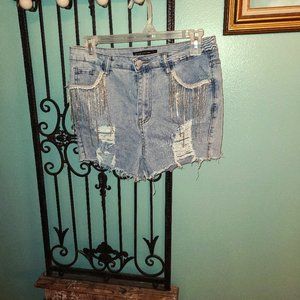Rhinestone pocket shorts